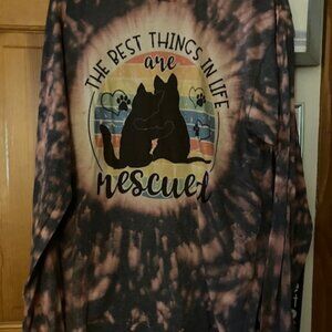 Tied eyed long sleeve tee shirt